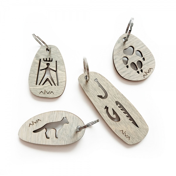 Fire valgfrie nøkkelringer